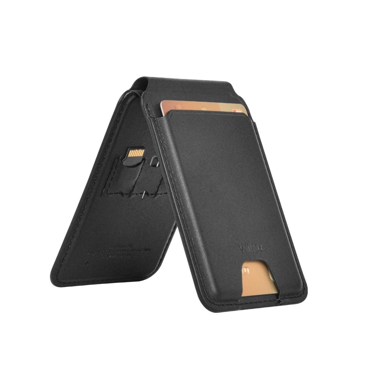 Wiwu Mw 005 Mag Wallet Fm Apple Certified Slim & Magnetic Funionality Conne to Find My Phone App Find Your Wallet Black