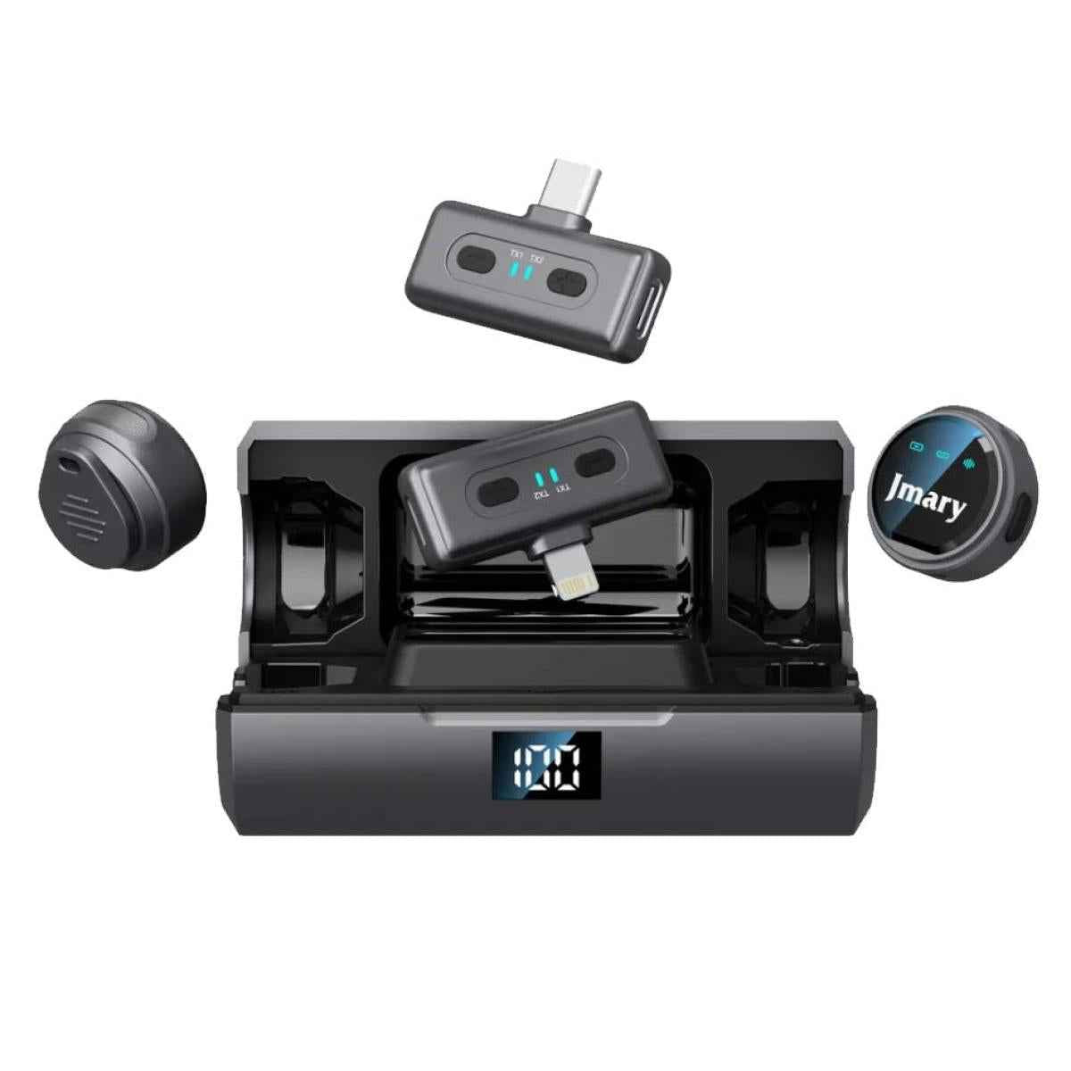 Jmary MW - 19 2.4G Wireless Two Microphone for Mobile for iPhone & Type - C with microphones