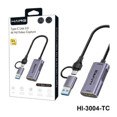 HAING HI-3004-TECH USB-C AND USB-A 3.0 HDMI CAPTURE 4K 30HZ
