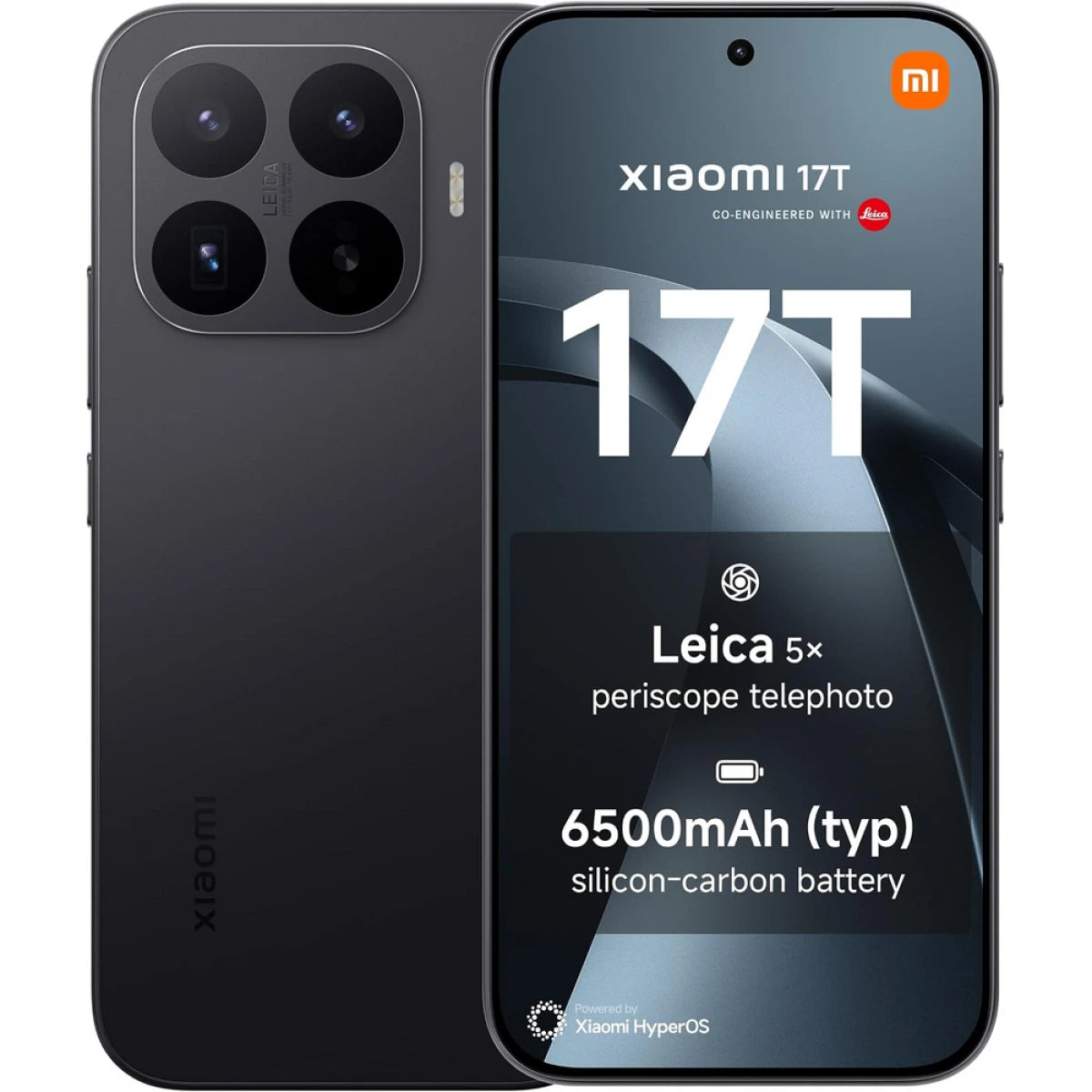 Xiaomi 17T 5G – 6.59-inch 120Hz 1.5K AMOLED Display, Leica 50MP Triple Camera, 12GB RAM, 256GB Storage, 6500mAh Battery, Black (MZB0NF1EU)