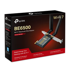 TP-LINK ARCHER TBE400E BE6500 WI-FI 7 AND BLUETOOTH 5.4 PCIE ADAPTER, TRI-BAND, HIGH-GAIN ANTENNAS