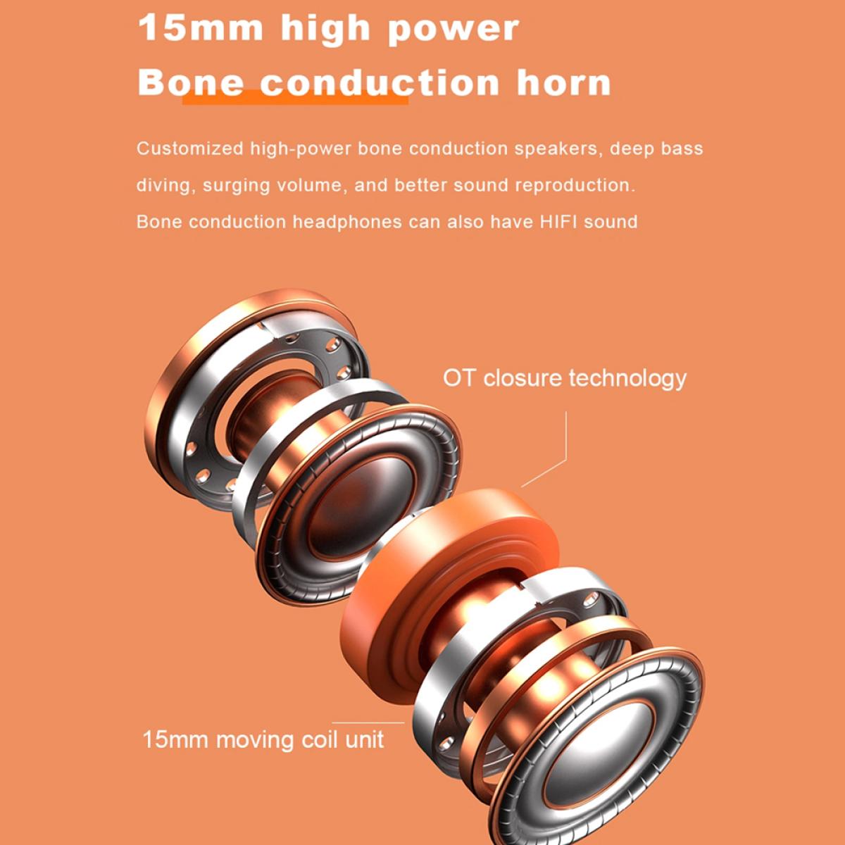 Wiwu Marathon Ma1 Wireless Bone Conduion Headphone, 5 Hours Music Time, Bluetooth 5.0, 10m Transmission Distance Black Wiwu Marathon Ma1 Wireless Bone Conduion Headphone, 5 Hours Music Time, Bluetooth 5.0, 10m Transmission Distance Black