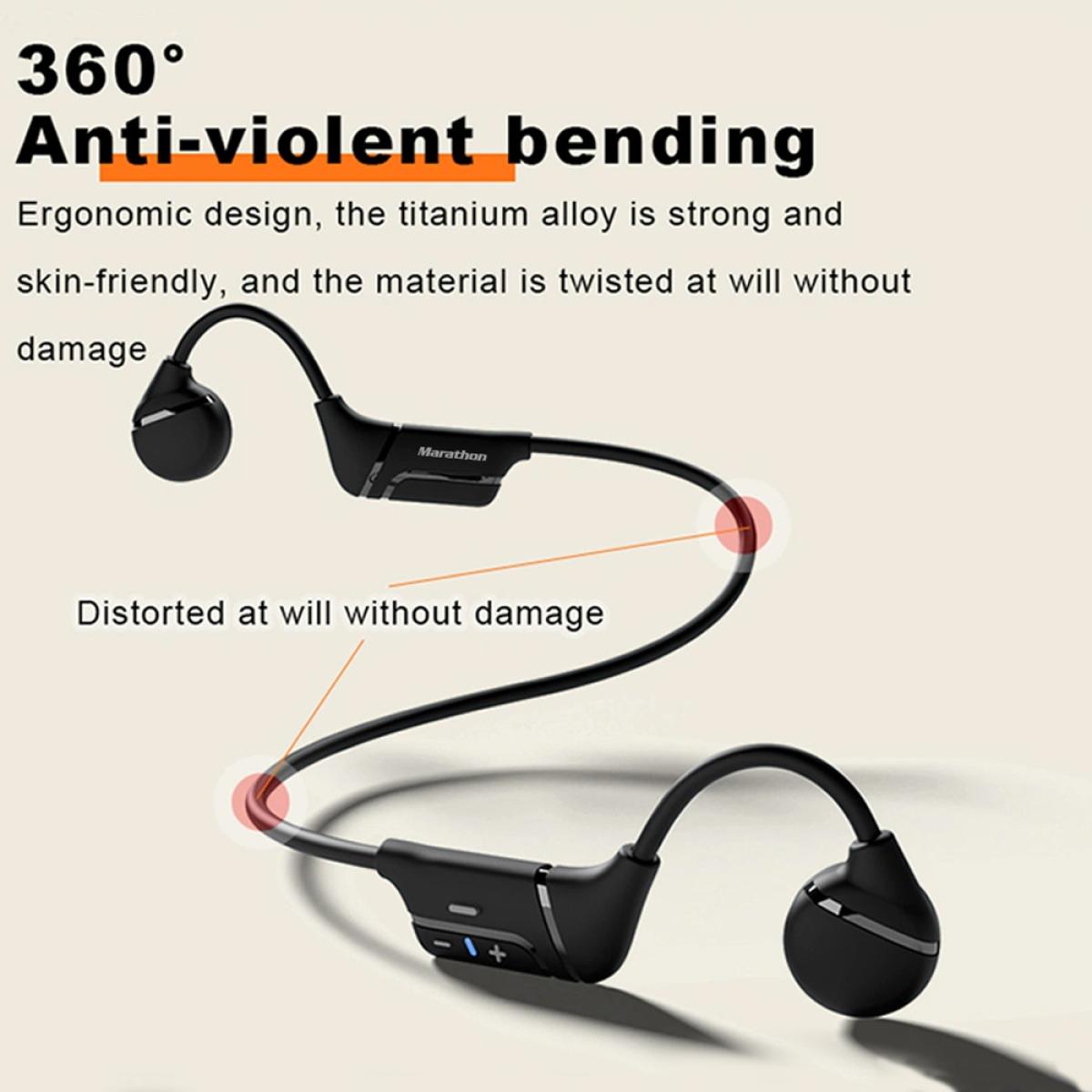 Wiwu Marathon Ma1 Wireless Bone Conduion Headphone, 5 Hours Music Time, Bluetooth 5.0, 10m Transmission Distance Black Wiwu Marathon Ma1 Wireless Bone Conduion Headphone, 5 Hours Music Time, Bluetooth 5.0, 10m Transmission Distance Black