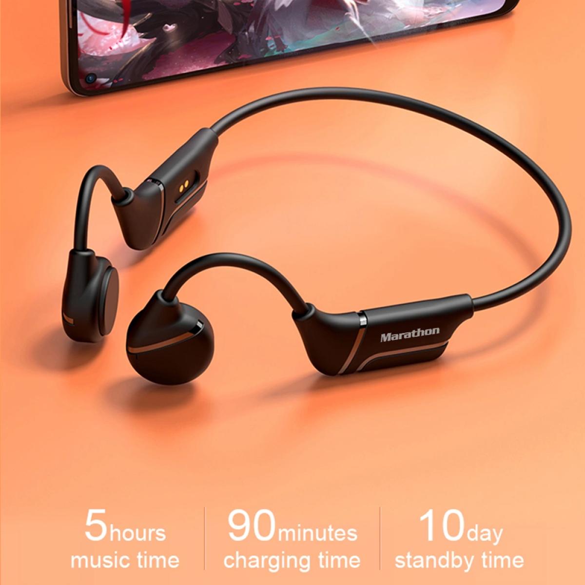 Wiwu Marathon Ma1 Wireless Bone Conduion Headphone, 5 Hours Music Time, Bluetooth 5.0, 10m Transmission Distance Black Wiwu Marathon Ma1 Wireless Bone Conduion Headphone, 5 Hours Music Time, Bluetooth 5.0, 10m Transmission Distance Black