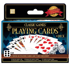 AMBASSADOR CLASSIC GAMES 2 DECKS PLAYING CARDS & 5DICE