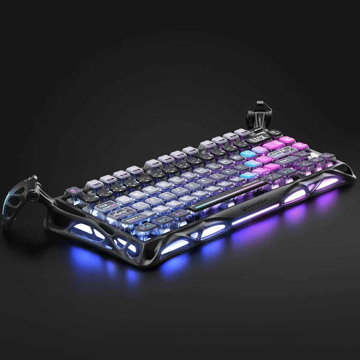 GravaStar Mercury K1 Pro 75% Wireless Mechanical Gaming Keyboard, Gasket Compact Custom Keyboard Hot-Swap Socket, Linear Switches, with RGB Backlit & Frame (Galaxy Black) | K1Pro75 |