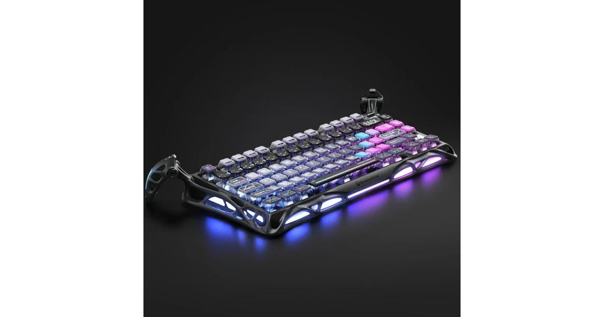 GravaStar Mercury K1 Pro 75% Wireless Mechanical Gaming Keyboard, Gasket Compact Custom Keyboard Hot-Swap Socket, Linear Switches, with RGB Backlit & Frame (Galaxy Black)