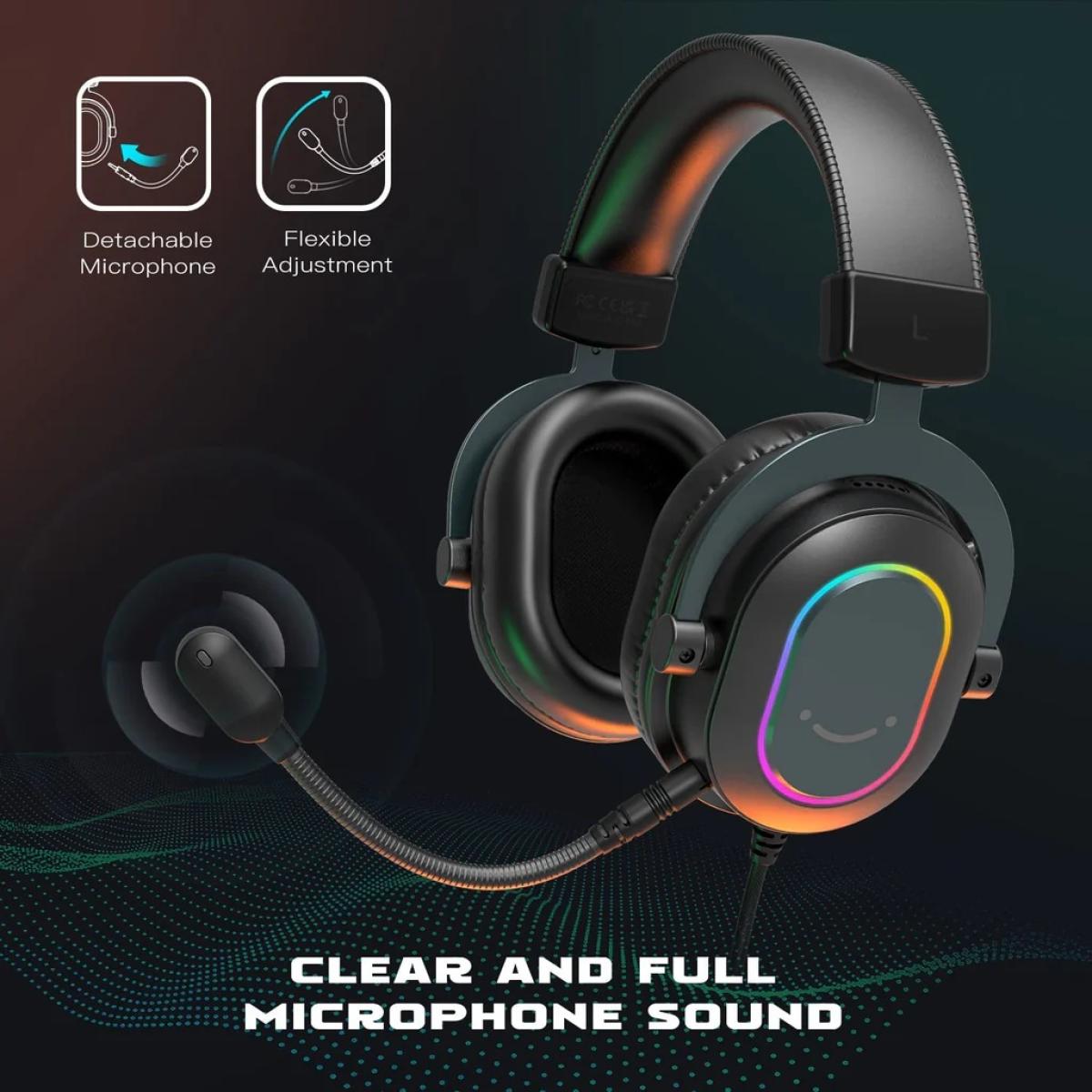 FIFINE RGB headset for computer setup