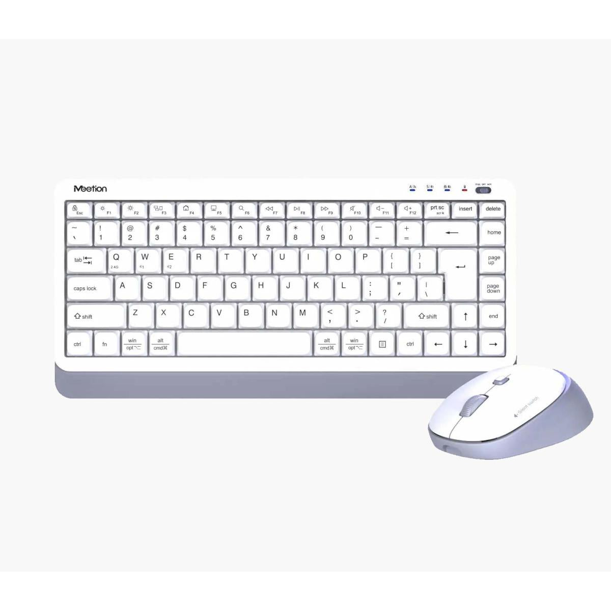 Meetion Mini5000 Silent Dual-Mode Mini Office Wireless keyboard & Mouse Combo -White