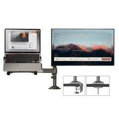NORTH BAYOU H180 MONITOR STAND FOR 22-32-inch MONITORS WITH NORTH BAYOU FP-2 LAPTOP MOUNT