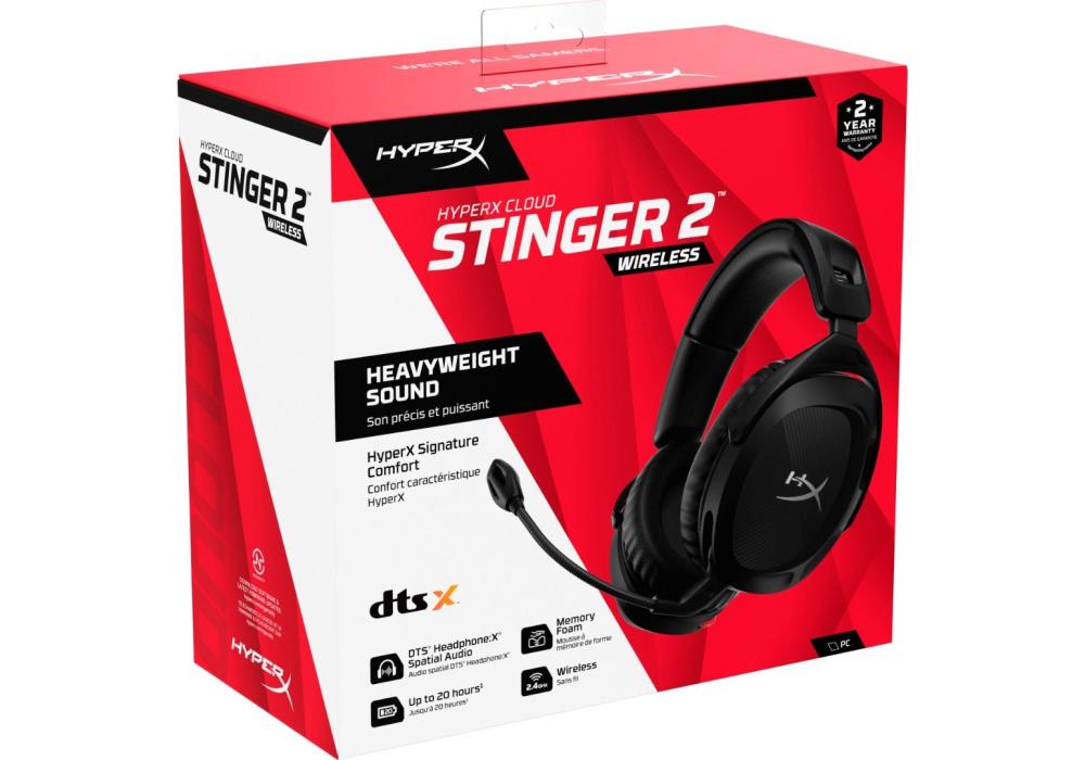 HP HyperX Cloud Stinger 2 - 2.4GHz Wireless, Gaming Headset Swivel-to-Mute Noise-Cancelling Microphone