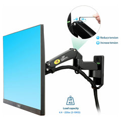 North Bayou (NB F150) Ergonomic Wall Mount Single Monitor Arm with 100mm with 75mm