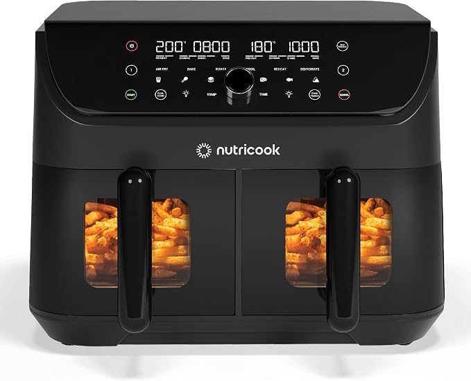 Nutricook NC-AFD185V Duo 2 Vision Air Fryer – 8.5L with two independent capacities