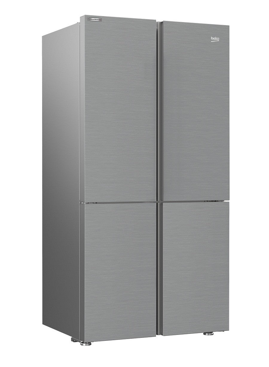 Beko Side by Side Refrigerator 4 Doors A, 626 Lit, Grey - GN 1406223PX