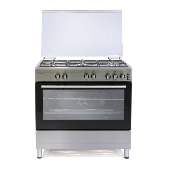 Electromatic Stoves Gas Cooker, 90Cm, 5Burners, Silver - EFC 902 X-FP/F