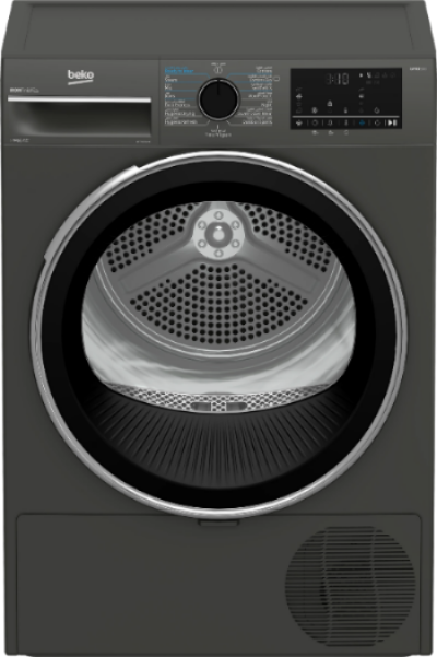 Beko Heat Pump Dryer A+++, 9KG, 15Programs, Manhattan Grey - B5T69254MG