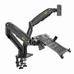 NORTH BAYOU F160 DUAL MONITOR DESK MOUNT STAND WITH NORTH BAYOU FP-2 LAPTOP MOUNT BUDLE