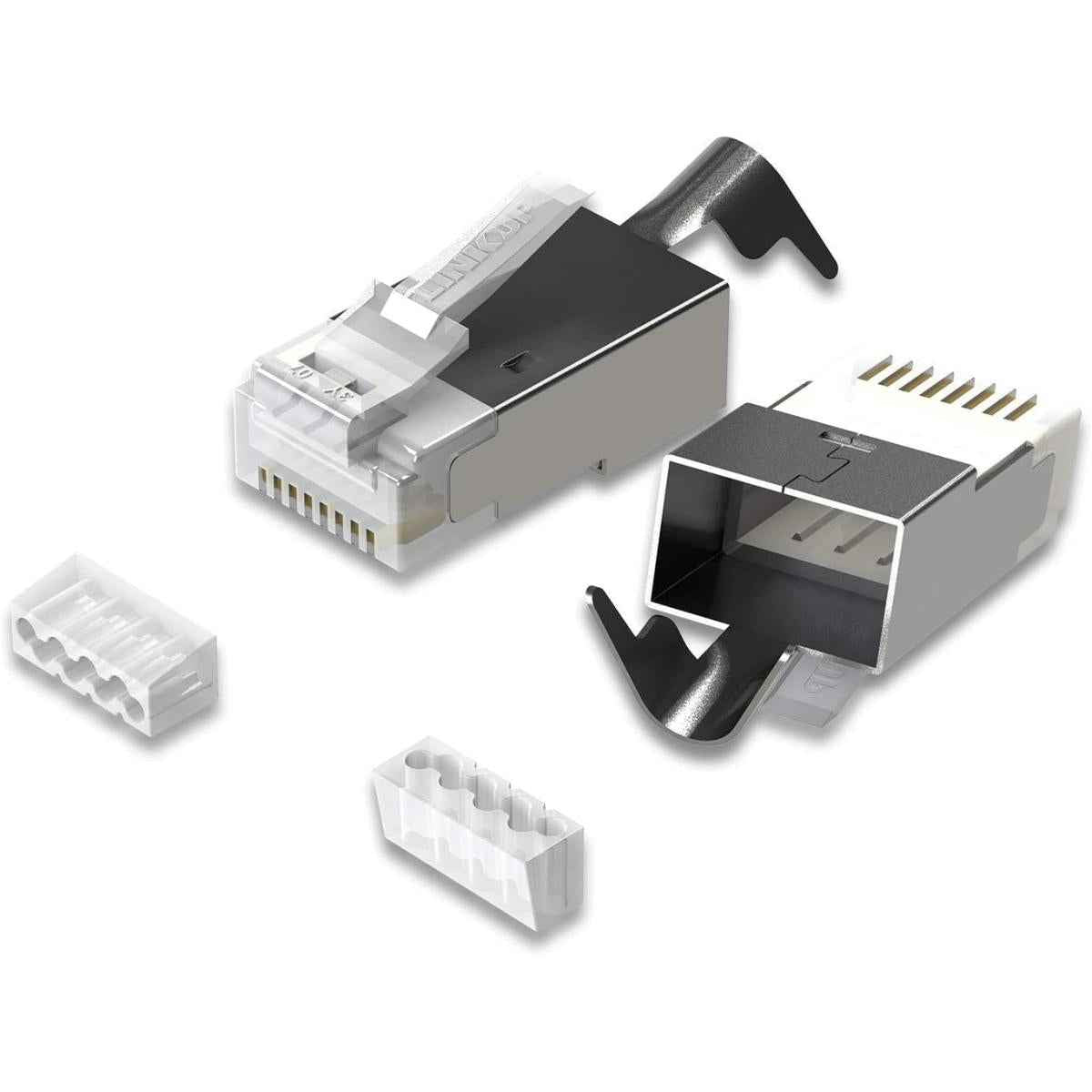 D-Link NPG-6A2MET502-50 RJ45 Connectors Cat6A Ethernet Shielded Modular Plugs Pack of 50