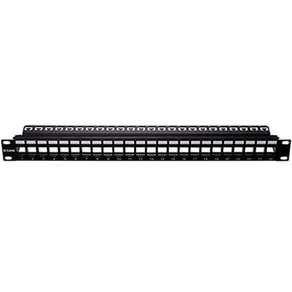 D-Link NPP-AL2BLK241 24 Port Unloaded Patch Panel for Shielded Cat5e/Cat6 Keystone Jacks