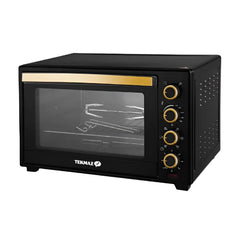 Tekmaz Electric Oven Turbo Fan Double Glass, 48Lit, 2000Watts, Black - NAS-EO48L