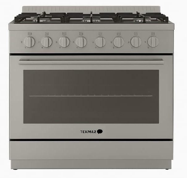 Tekmaz Gas Cooker, 90Cm, 5Burners, Stainless Steel - nas-gp90
