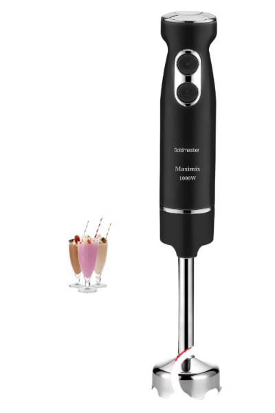 Gold Master Hand Blender, 4Blades, 1000Watts, Black - GM-7244R