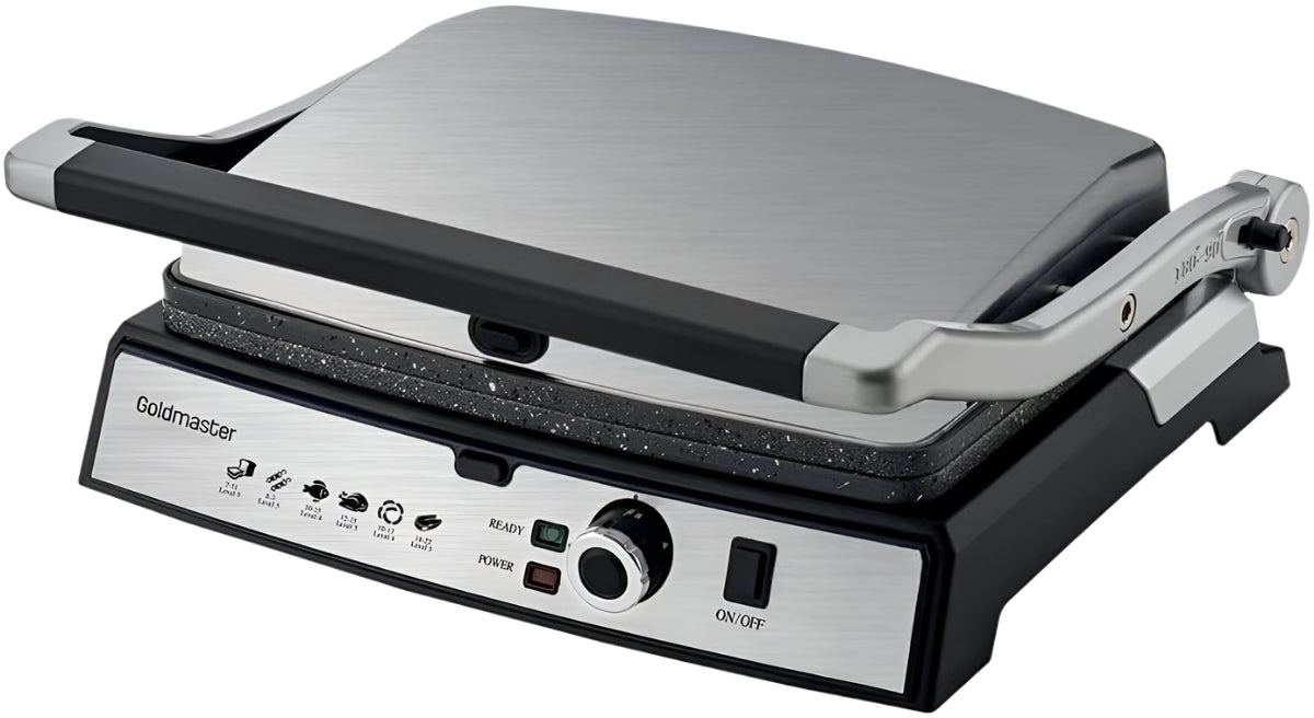 Gold Master Grill Heat Control Levels GRILL, 6Pices, 2000Watts, Silver - GM-7450R