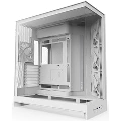 NZXT H9 Flow (2025) Panoramic Perforated Dual-Chamber Mid-Tower Tempered Glass New Design Gaming Case w/ 3X F140Q Fans + 1XF120Q & Back-Connect Ready - White | CM-H92FW-01 |