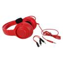 Unlocked Headset with MIC – 1 Jack AUX 3.5mm – Audio Aplitter Included – Red