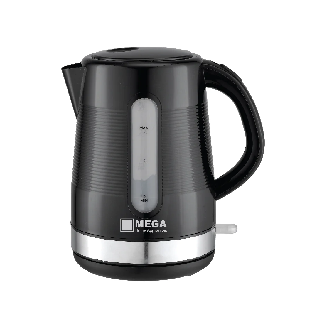 Mega Electric Kettle Plastic, 1.7Lit, 2200Watts, Black - HAHB1707