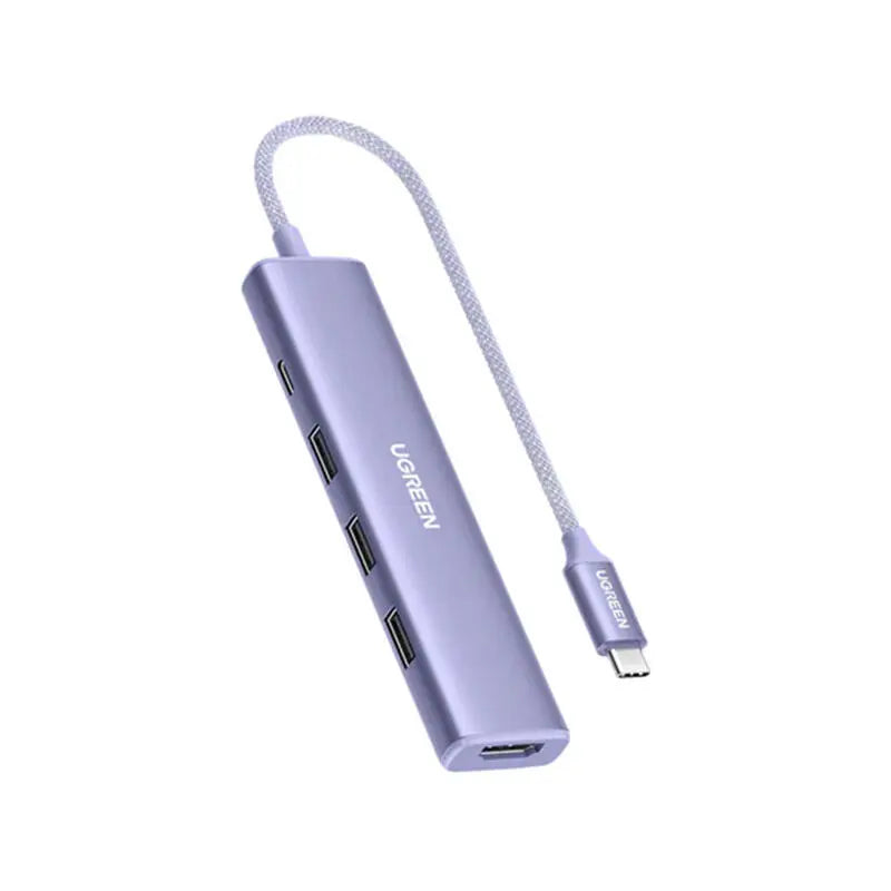 Ugreen 35582 Usb C To 5 In 1 Multiport Adapter 4k30hz 100w Usb C Pd, & 3x 5gbps Usb A Purple