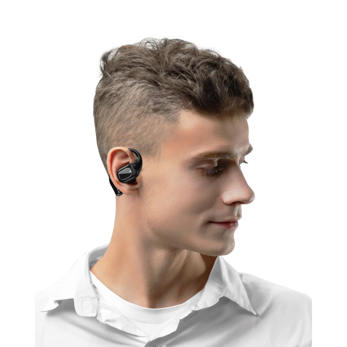 Wiwu O100 Openbuds True Wireless Bluetooth Earphone Noise Cancelling Up to 30 Hours Black