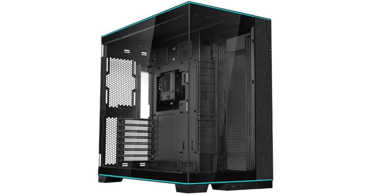 Lian Li O11 Dynamic EVO RGB Edition (Black) Mid Tower 2 Sided Tempered Glass Gaming Case w/ Reversable Chassis Mode , Dual Chamber & Dual ARGB Strips, Up To 8 Drives Capacity & 420mm Radiator Support