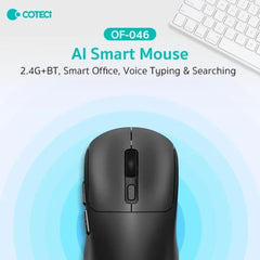 Coteci OF - 046 AI Smart Mouse with Voice Typing Text Translation, Dual - mode conneion 2.4G + Bluetooth, 5 buttons+1 scroll wheel - Black
