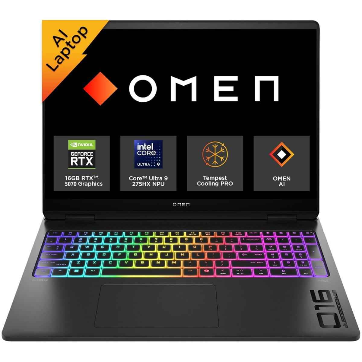Hp Omen Max (2025) 16 Ah0004ne New Intel Core Ultra 9 Gen Ii 275hx 24 Cores W/ Nvidia Rtx™ 5070 12gb Ddr7 & 2.5k Oled 240hz Display , Shadow Black
