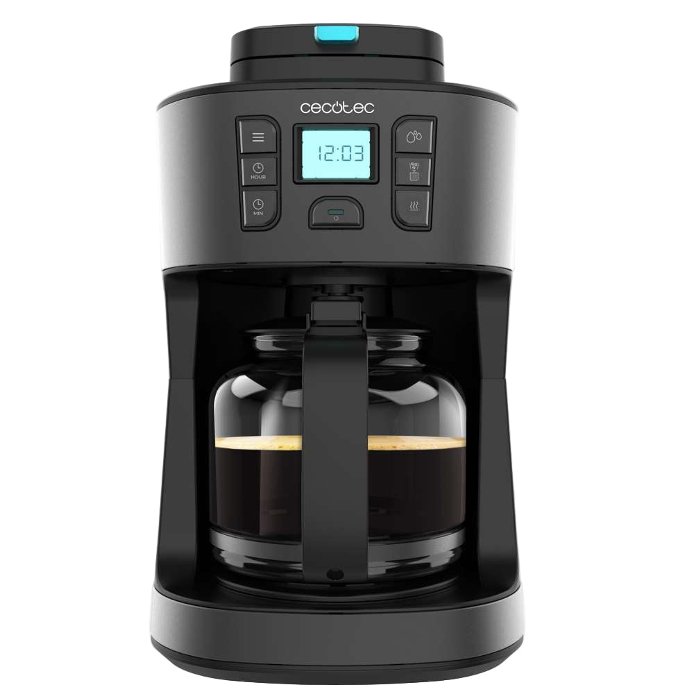 Cecotec Digital Drip American Coffee Machine with Grinder, 1.8Lit, 1000Watts, Black - 1855