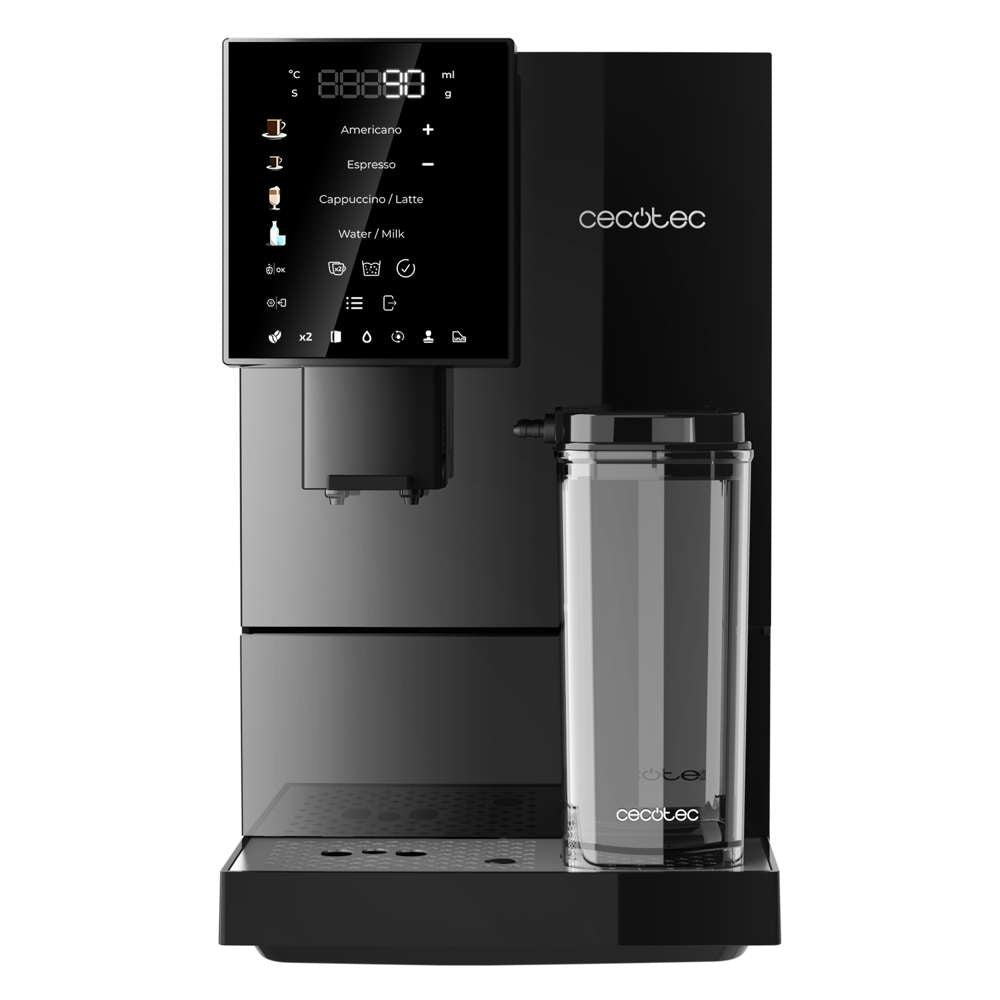 Cecotec Espresso Coffee Machine Cremmaet Compactccino, 19Bar Super Automatic with Milk tank, 1.1Lit, 1200Watts, Black - 1598