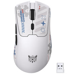 ONIKUMA DM01 Tri-Mode Wireless Gaming Mouse with 12800 DPI, 50H Battery Life, 1000Hz Polling Rate, 2.4GHz Wireless, Bluetooth and Wired Connectivity, Lightweight Ergonomic Design for Windows, Mac, iOS, Android and Linux (White)
