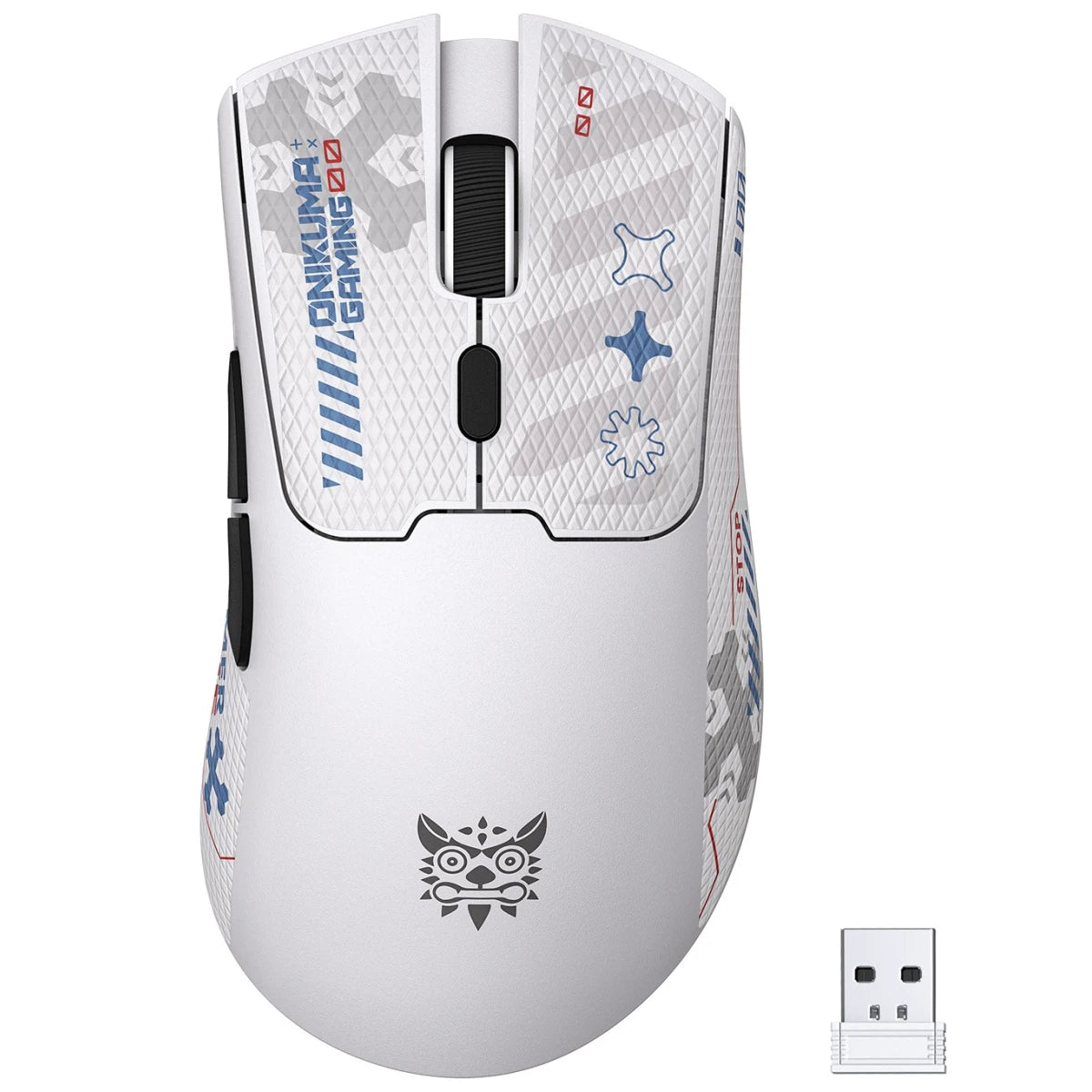 ONIKUMA DM01 Tri-Mode Wireless Gaming Mouse with 12800 DPI, 50H Battery Life, 1000Hz Polling Rate, 2.4GHz Wireless, Bluetooth and Wired Connectivity, Lightweight Ergonomic Design for Windows, Mac, iOS, Android and Linux (White)