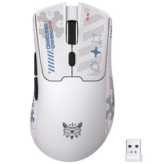 ONIKUMA DM01 Tri-Mode Wireless Gaming Mouse with 12800 DPI, 50H Battery Life, 1000Hz Polling Rate, 2.4GHz Wireless, Bluetooth and Wired Connectivity, Lightweight Ergonomic Design for Windows, Mac, iOS, Android and Linux (White)