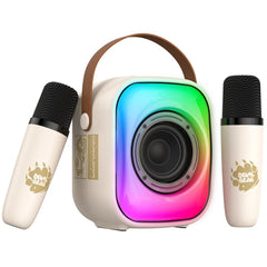 ONIKUMA L7 RGB Home Karaoke Machine Bluetooth-compatible Speaker with 2 Microphone - Beige