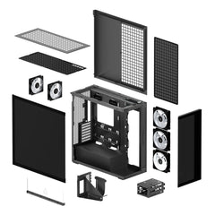 Arctic Xtender VG Black Mirror Glass Premium E-ATX PC Gaming Case with Vertical GPU Mounting