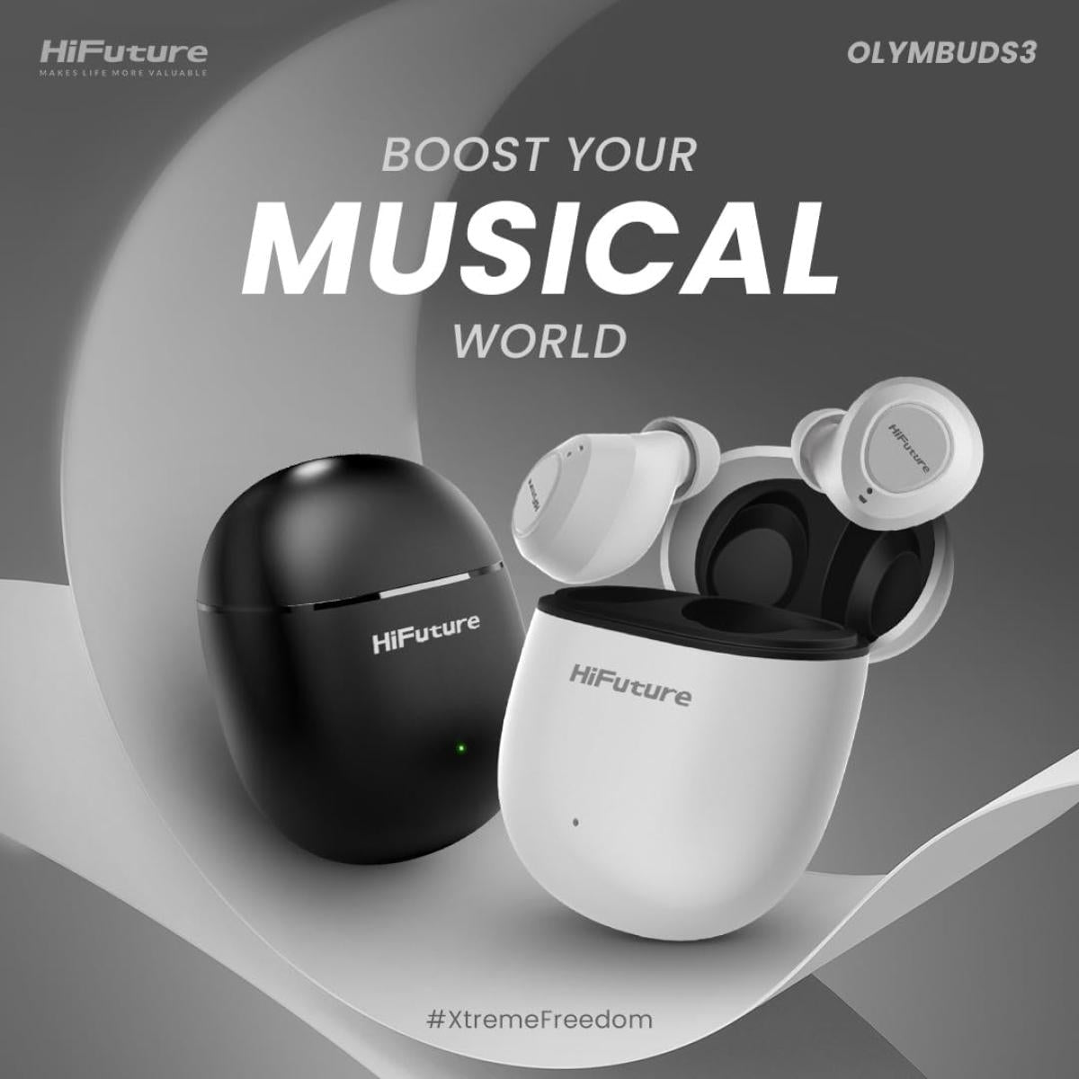 Hifuture Olymbuds3 Comfort Fit Wireless Earbuds, Up To 25hrs Playtime, Ipx5 Waterproof, Comfort Fit, 6mm Driver, Powerful Bass, Light Weight, Smart Touch Controls, Ai Voice Assistant White Hifuture Olymbuds3 Comfort Fit Wireless Earbuds, Up To 25hrs Playtime, Ipx5 Waterproof, Comfort Fit, 6mm Driver, Powerful Bass, Light Weight, Smart Touch Controls, Ai Voice Assistant White