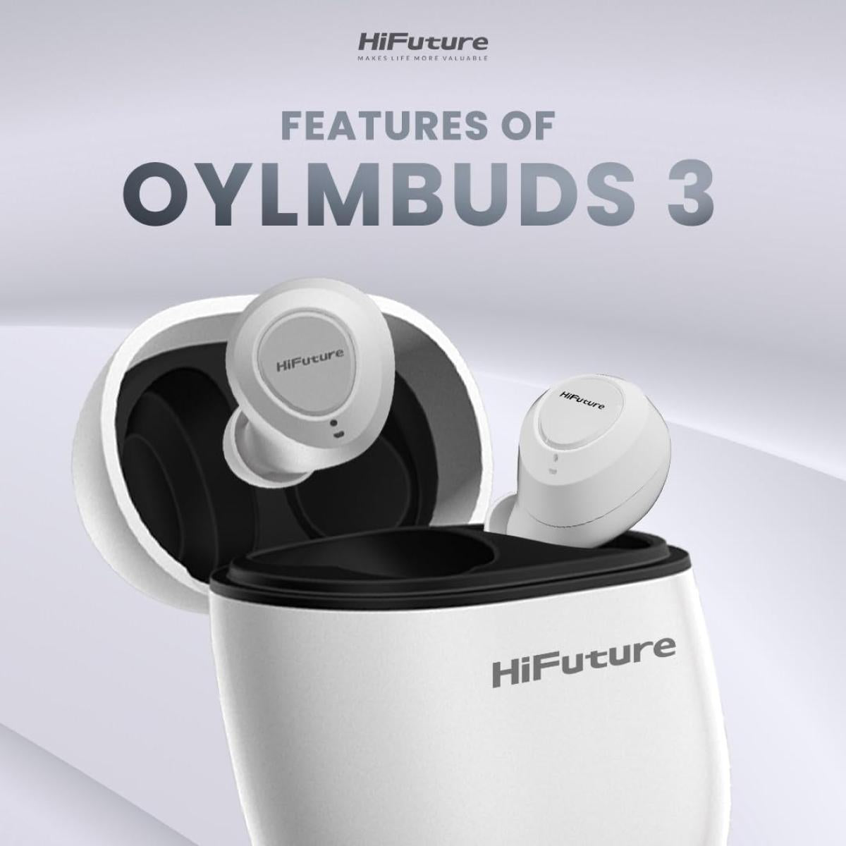 Hifuture Olymbuds3 Comfort Fit Wireless Earbuds, Up To 25hrs Playtime, Ipx5 Waterproof, Comfort Fit, 6mm Driver, Powerful Bass, Light Weight, Smart Touch Controls, Ai Voice Assistant White Hifuture Olymbuds3 Comfort Fit Wireless Earbuds, Up To 25hrs Playtime, Ipx5 Waterproof, Comfort Fit, 6mm Driver, Powerful Bass, Light Weight, Smart Touch Controls, Ai Voice Assistant White