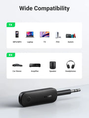 UGREEN 80893 BLUETOOTH TRANSMITTER AND RECEIVER WITH 3.5MM AUX AUDIO JACK ADAPTER
