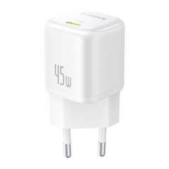 Baseus PicoGo GaN6 Pro Ultra-Mini USB-C Fast Charger 45W EU – Moon White