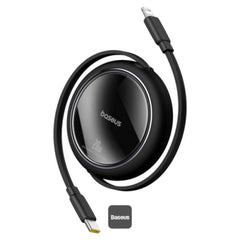 Baseus Free2Pull Mini Retractable USB-C to Lightning Fast Charging Data Cable 20W 1m – Black (P10364501111-00)