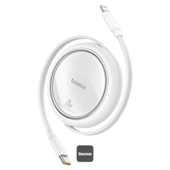 Baseus Free2Pull Mini Retractable USB-C to Lightning Fast Charging Data Cable 20W 1m – White