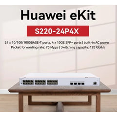 Huawei EKit S220-24P4X Smart Switch 24 Port Gigabit ( 24 POE – 400 Watt ) + 4 10GE SFP+ Ports