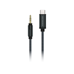 Powerology Aluminum Braided USB-C to 3.5mm AUX Cable 1.2m/4ft - Gray